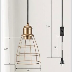 Gold Wire Cage Pendant Light
